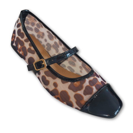 merceditas de malla transpirable estampado leopardo