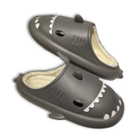 zapatillas de tiburón hombre con pelito color gris