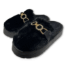 zuecos de casa mujer pelito aros dorados color negro