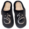 zapatillas de casa cisne elegantes pelito antideslizante negro