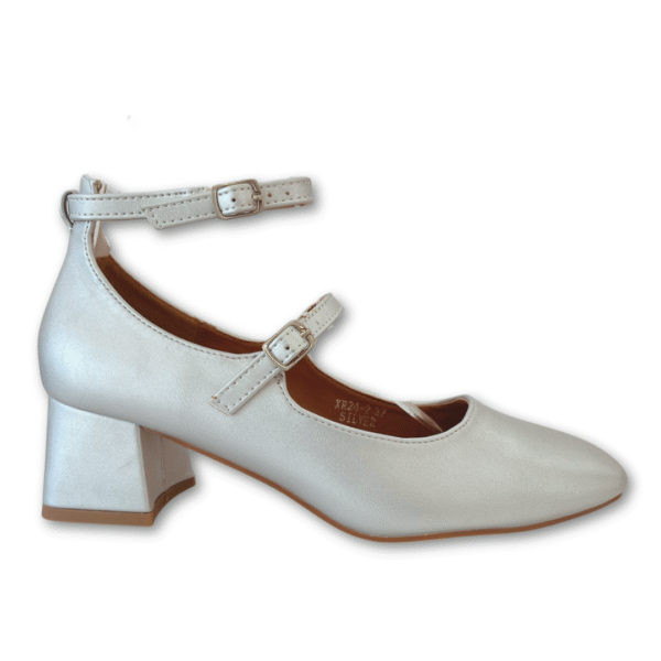 TACON BAJO DE COLOR PLATA