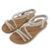 sandalias tiras brillantes plateadas
