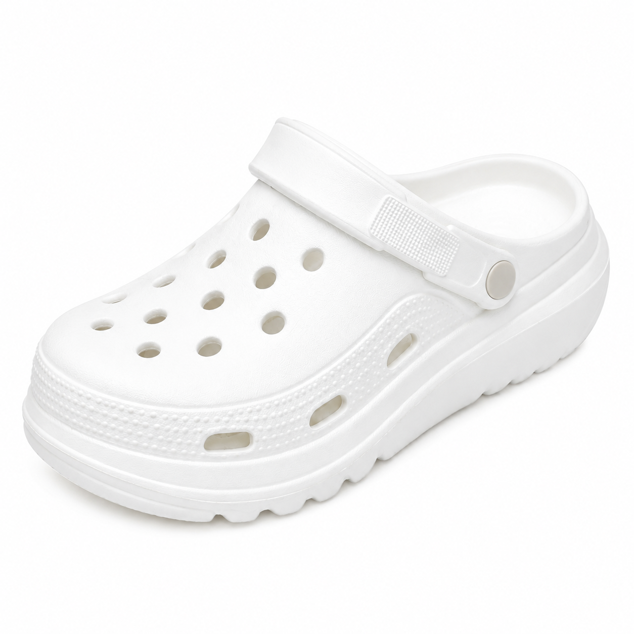Zuecos de mujer blanco con plataforma