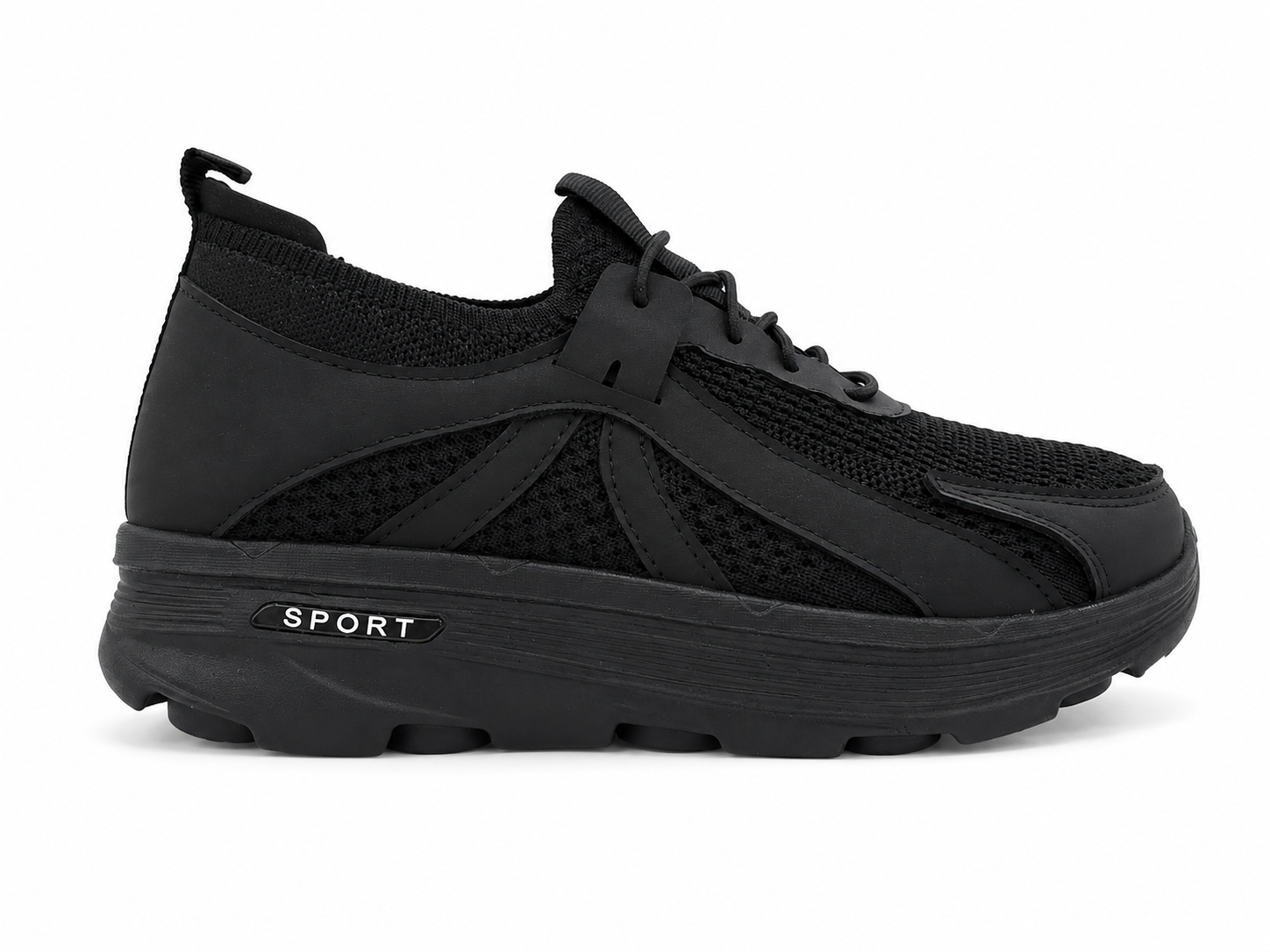 Zapatillas deportivas de mujer negro ligeras y transpirables