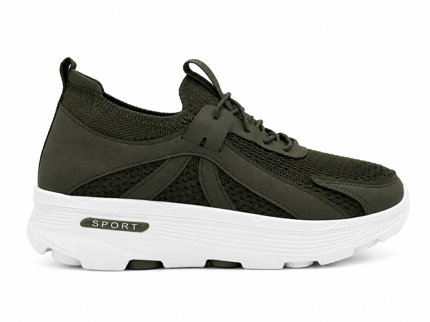 Zapatillas deportivas de mujer verde ligeras y transpirables